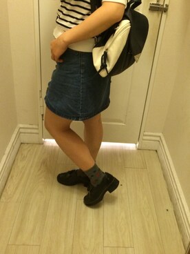 「5（ファイブ）のアイテム（スカート）」を使った、HARUKASOUさん（レディース・155cm）の冬コーディネート