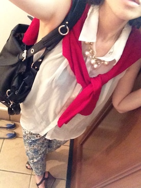 「花柄パンツ」｜ブルー好きのＳちゃんさん（レディース・164cm）の夏コーディネート