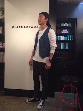 「idealism sound（イデアリズムサウンド）のアイテム」を使った、Junさん（メンズ・180cm）の冬コーディネート