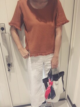 「ガウチョパンツ」｜「アイテム（デニムパンツ）」を使った、maaaaaさん（レディース・164cm）の春コーディネート