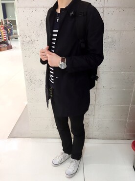 「GAP（ギャップ）のアイテム（トレンチコート）」を使った、れんれんさん（メンズ・178cm）の春コーディネート