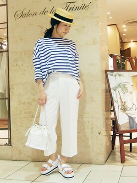 「pense'e（パンセ）のアイテム」を使った、Salon de la Trinite'恵比寿店スタッフさん（レディース・157cm）の春コーディネート