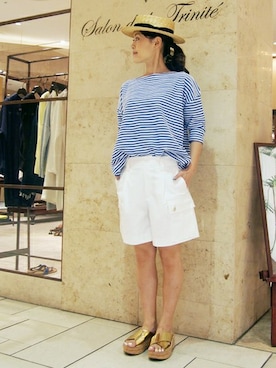 「Salon de la Trinite'/D'issy(サロン デュ ラ トリニーテ/ディッシー)のアイテム」を使った、Salon de la Trinite'恵比寿店スタッフさん(レディース・157cm)の春コーディネート