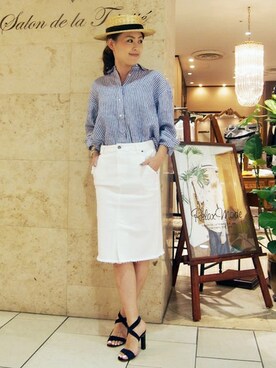 「pense'e（パンセ）のアイテム」を使った、Salon de la Trinite'恵比寿店スタッフさん（レディース・157cm）の春コーディネート