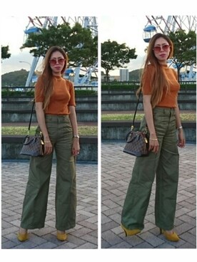 「アイテム（その他トップス、ブラウン系）」を使った、(๑˃̵ᴗ˂̵Jちゃん🍁♏さん（レディース・167cm）の秋コーディネート