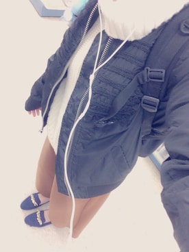 「ENVYM（アンビー）のアイテム（ブルゾン）」を使った、amitaさん（レディース・156cm）の冬コーディネート