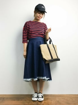 「Fil Daraignee（フィルダレニエ）のアイテム」を使った、tomoyoさん（レディース・159cm）の夏コーディネート