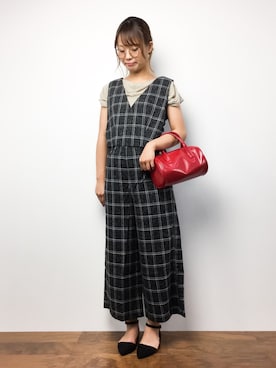 「ROSE BUD（ローズバッド）のアイテム（つなぎ/オールインワン）」を使った、tomoyoさん（レディース・159cm）の夏コーディネート