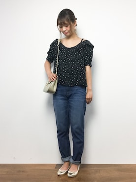 「ancheri（アンシェリ）のアイテム」を使った、tomoyoさん（レディース・159cm）の夏コーディネート