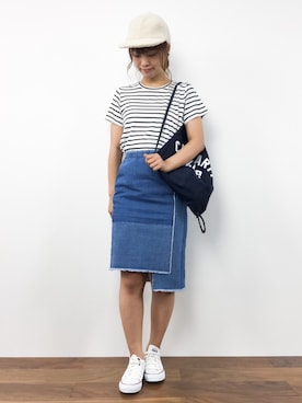 「Carhartt WIP（カーハートダブリューアイピー）のアイテム」を使った、tomoyoさん（レディース・159cm）の夏コーディネート