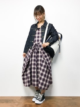 「青文字系」｜「アイテム（ジャケット/アウター）」を使った、tomoyoさん（レディース・159cm）の秋コーディネート