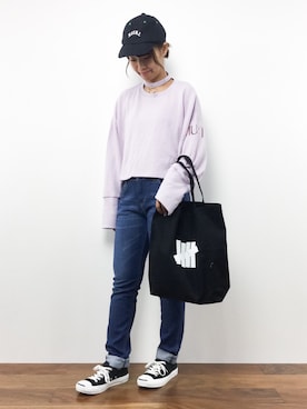 「UNDEFEATED （アンディフィーテッド）のアイテム（バッグ）」を使った、tomoyoさん（レディース・159cm）の秋コーディネート
