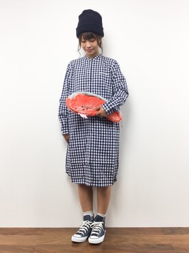 「grn（ジーアールエヌ）のアイテム（ワンピース/ドレス）」を使った、tomoyoさん（レディース・159cm）の秋コーディネート