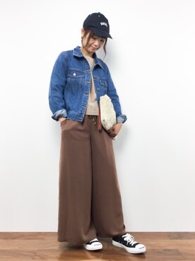 「J'studio（ジェイストゥディオ）のアイテム（パンツ）」を使った、tomoyoさん（レディース・159cm）の秋コーディネート