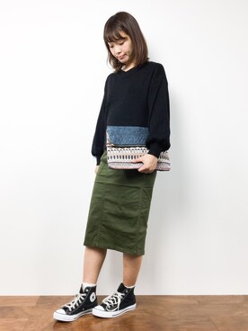 「Via Demizon（ビアデミゾン）のアイテム」を使った、tomoyoさん（レディース・159cm）の秋コーディネート