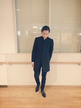 「LAD MUSICIAN（ラッドミュージシャン）のアイテム（スーツジャケット）」を使った、Shoooooichiさん（メンズ・174cm）の冬コーディネート
