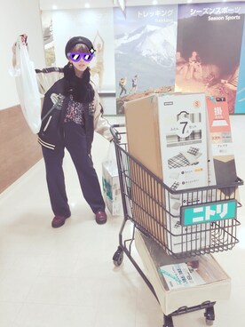 「MONKI（モンキ）のアイテム（キャミソール）」を使った、kayaさん（レディース・157cm）の冬コーディネート