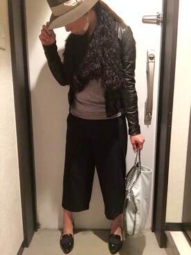「STUNNING LURE（スタニングルアー）のアイテム（ノーカラージャケット）」を使った、M A I さん（レディース・156cm）の秋コーディネート
