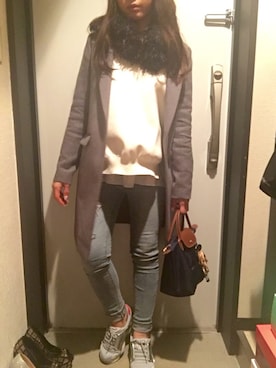 「STUNNING LURE（スタニングルアー）のアイテム（チェスターコート）」を使った、M A I さん（レディース・156cm）の春コーディネート