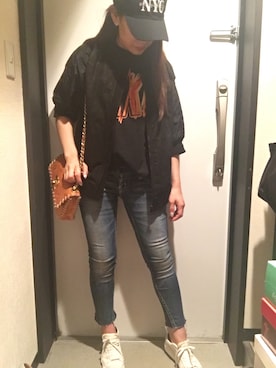 「used mix」｜「アイテム（ブルゾン）」を使った、M A I さん（レディース・156cm）の春コーディネート