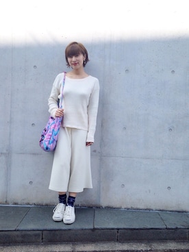 「UNIF」｜「アイテム（ソックス/靴下）」を使った、Yoshida Aoiさん（レディース・155cm）の春コーディネート