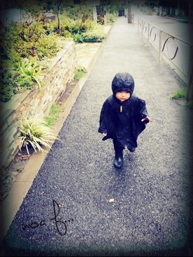 「雨」｜nanachuさん（キッズ・90cm）の冬コーディネート