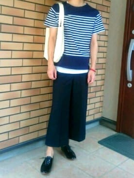 「ability（アビリティ）のアイテム（シューズ）」を使った、よこたさん（メンズ・177cm）の春コーディネート