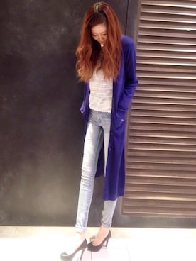 「AZUL by moussy（アズールバイマウジー）のアイテム（タンクトップ）」を使った、Akiko Kobayashiさん（レディース・169cm）の冬コーディネート