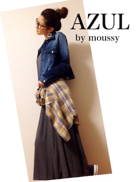 「アイテム（シャツ/ブラウス、イエロー系）」を使った、Akiko Kobayashiさん（レディース・169cm）の春コーディネート