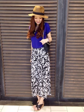 「おめかしコーデ」｜「アイテム（キャップ）」を使った、Akiko Kobayashiさん（レディース・169cm）の春コーディネート