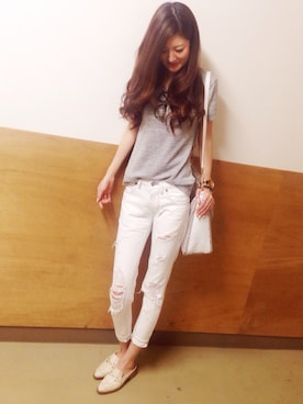 「アイテム（その他シューズ）」を使った、Akiko Kobayashiさん（レディース・169cm）の春コーディネート