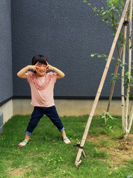 「NANO universe（ナノユニバース）のアイテム（パンプス）」を使った、pipizooさん（キッズ・100cm）の夏コーディネート