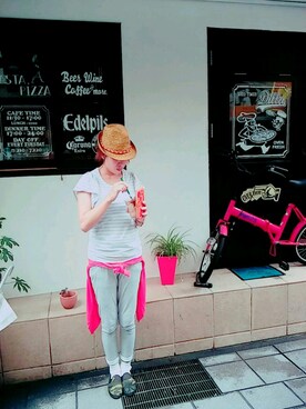 「しまむらコーデ」｜くみこんぶさん（レディース・160cm）の夏コーディネート