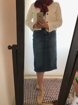 「URBAN RESEARCH（アーバンリサーチ）のアイテム（デニムスカート）」を使った、shimizuさん（レディース・153cm）の冬コーディネート