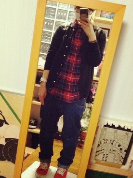 「アイテム（デニムパンツ、その他）」を使った、ふくちゃんさん（レディース・156cm）の春コーディネート