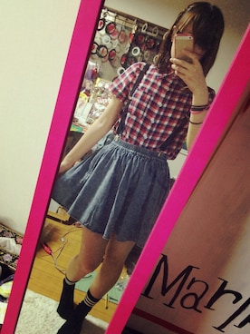 「SPINNS（スピンズ）のアイテム（スカート、グレー系）」を使った、ふくちゃんさん（レディース・156cm）の秋コーディネート