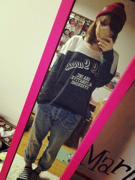 「RNA SWEAT（アールエヌエースウェット）のアイテム（シャツ/ブラウス、ブラック系）」を使った、ふくちゃんさん（レディース・156cm）の秋コーディネート