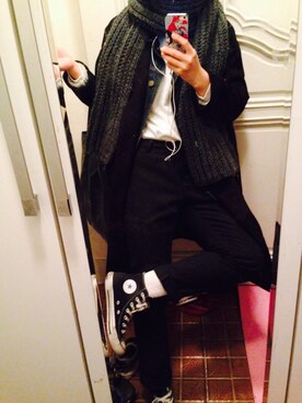 「no brand（ノーブランド）のアイテム」を使った、박나영さん（レディース・156cm）の冬コーディネート