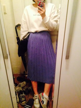 「Reebok（リーボック）のアイテム（スニーカー、ホワイト系）」を使った、박나영さん（レディース・156cm）の春コーディネート
