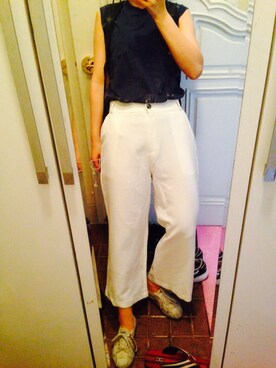 「TOPTENのアイテム（トップス、ブルー系）」を使った、박나영さん（レディース・156cm）の夏コーディネート
