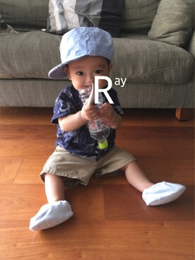 「キャップ部サンダルコーデ」｜rayさん（キッズ・70cm）の夏コーディネート