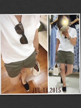 「UNIQLO Tシャツ」｜「アイテム（腕時計）」を使った、NAHO◡̈⃝*.さん（レディース・160cm）の夏コーディネート