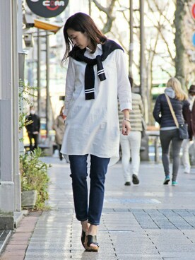 keiさんの「LINEN COTTON SHIRT DRESS：シャツワンピース」を使ったコーディネート