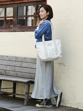 「アイテム（バッグ、ホワイト系）」を使った、keiさん（レディース・159cm）の春コーディネート