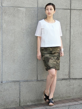 「膝丈スカート」｜keiさん（レディース・159cm）の春コーディネート