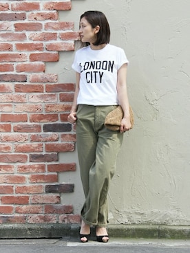 「レタリング」｜keiさん（レディース・159cm）の夏コーディネート