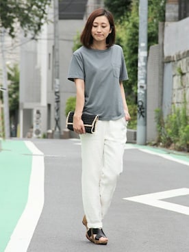 「ポケットＴシャツ」｜keiさん（レディース・159cm）の夏コーディネート