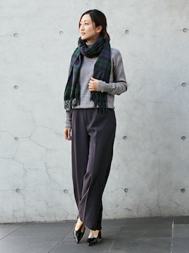 「ブラックウォッチ」｜keiさん（レディース・159cm）の冬コーディネート