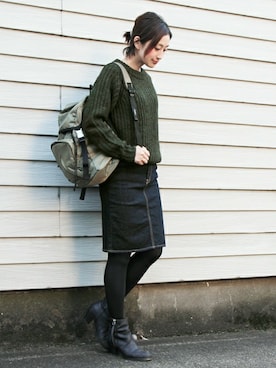 「The DUFFER of ST.GEORGE（ザダファーオブセントジョージ）のアイテム（バッグ）」を使った、keiさん（レディース・159cm）の冬コーディネート