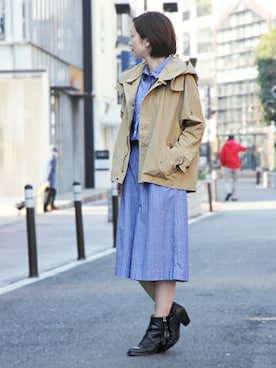 「スカーチョ」｜「アイテム（ミリタリージャケット）」を使った、keiさん（レディース・159cm）の春コーディネート